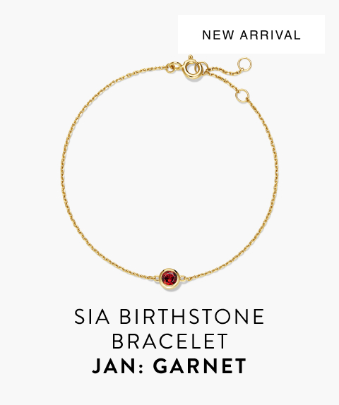 New Arrival. Sia Birthstone Bracelet. Jan: Garnet.
