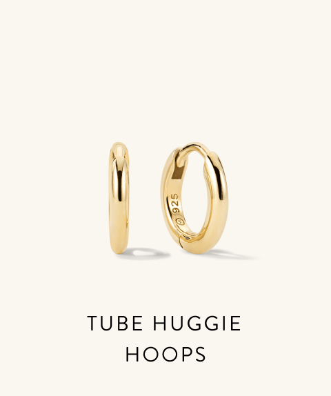 Tube Huggie Hoops. Tube Huggie Hoops.