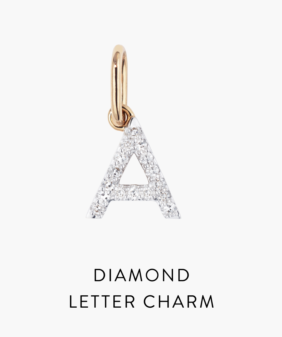 Diamond Letter Charm.