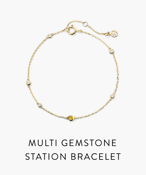 Multi Gemstone Station Bracelet.