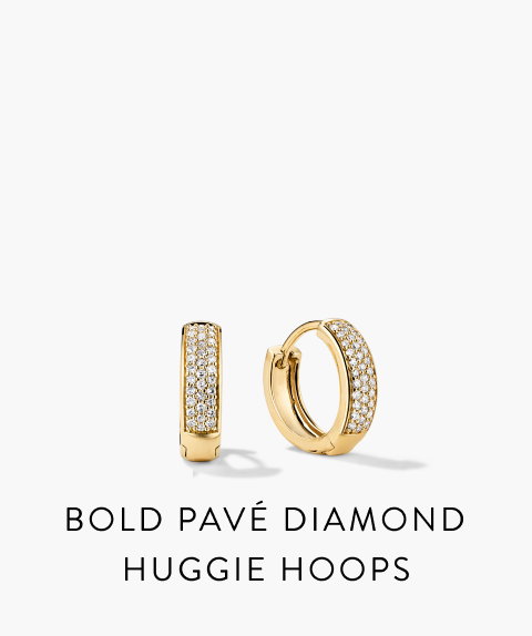 Bold Pavé Diamond Huggie Hoops.