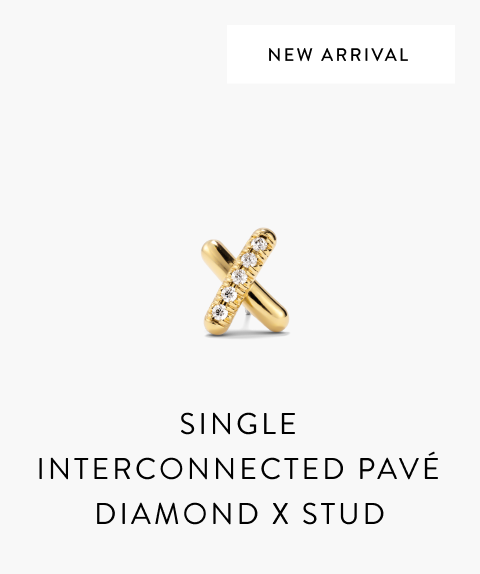 Single Interconnected Pavé Diamond X Stud.