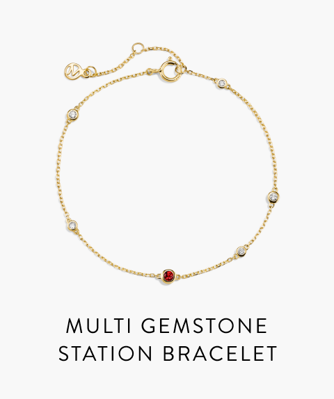 Multi Gemstone Station Bracelet.