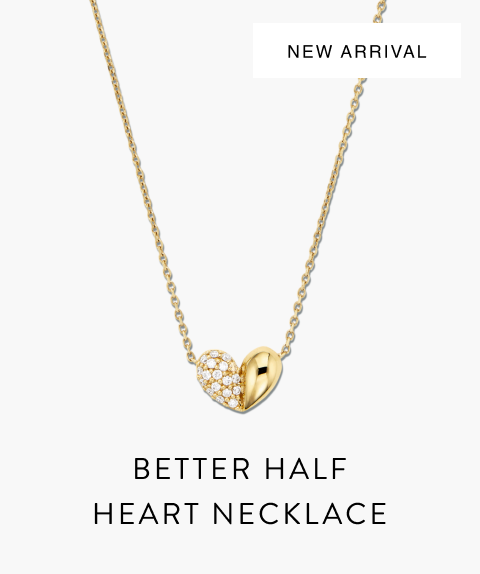 New Arrival. Better Half Heart Necklace.