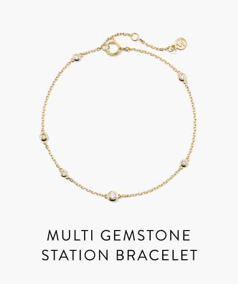 Multi Gemstone Station Bracelet.