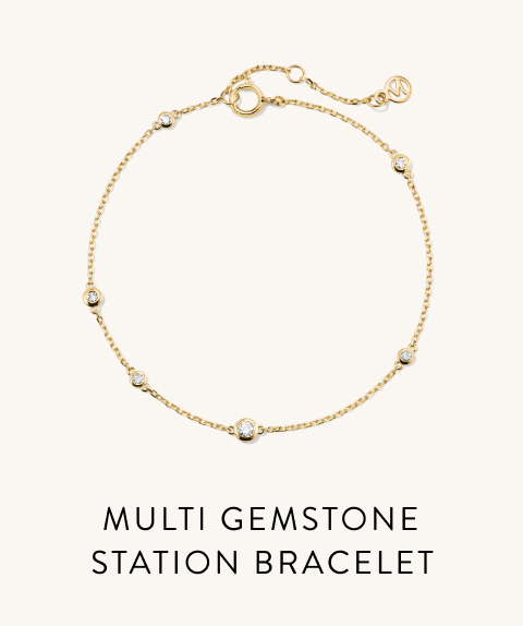 Multi Gemstone Station Bracelet.