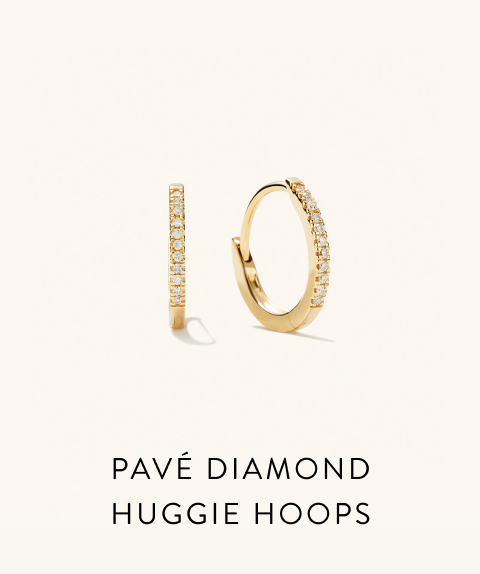 Pavé Diamond Huggie Hoops. Pavé Diamond Huggie Hoops.