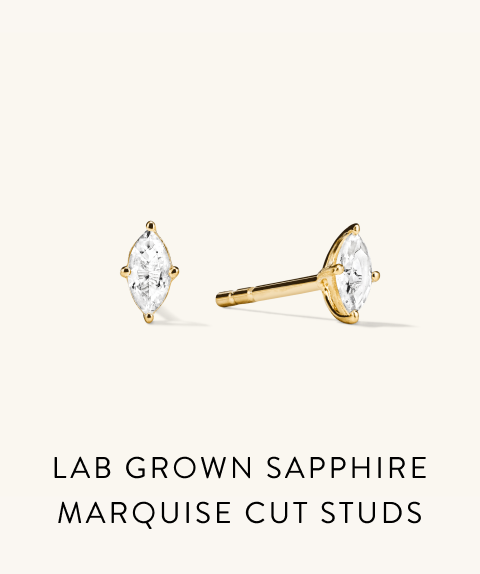 Lab Grown Sapphire Marquise Cut Studs. Lab Grown Sapphire Marquise Cut Studs.