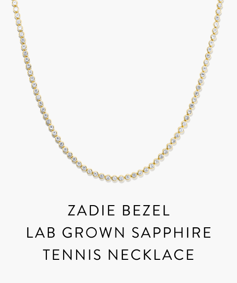 Zadie Bezel Lab Grown Sapphire Tennis Necklace.