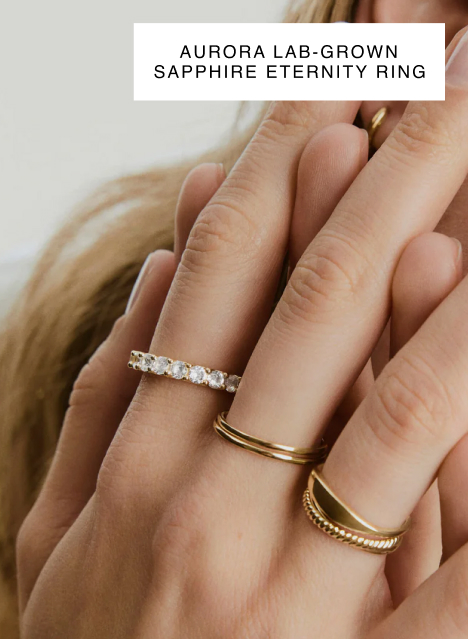 Aurora Lab Grown Sapphire Eternity Ring.