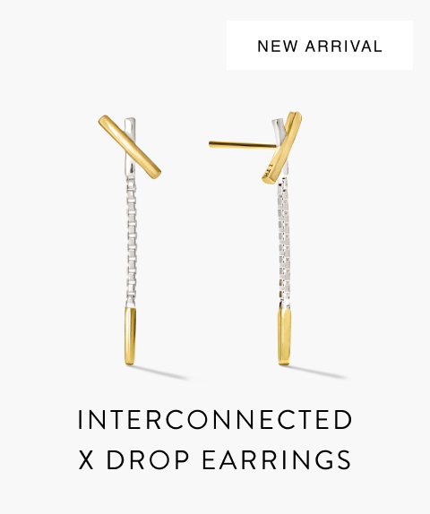 Interconnected X Drop Earrings.