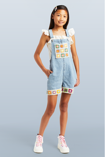 Crochet bib shortall