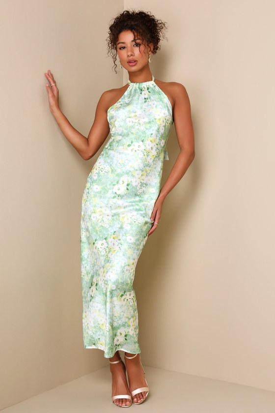 Image of Cosima Blue Floral Asymmetrical Midi Dress