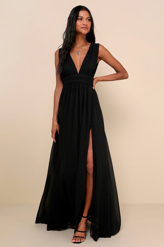 Image of Heavenly Hues Black Maxi Dress