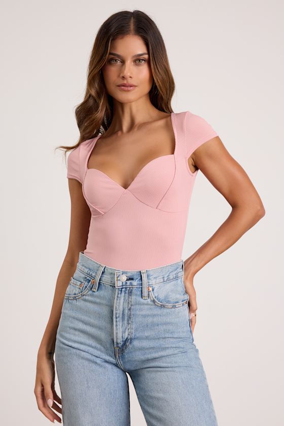 Image of Kayton Light Brown Jersey Knit Ruched Bodysuit