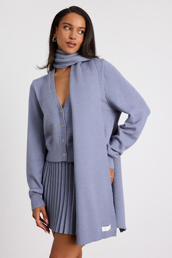 Image of Gianna Periwinkle Three Piece Sweater Dress
