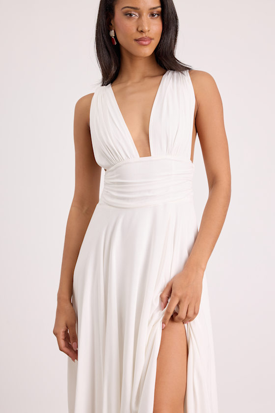Image of Jaden Ivory Sleeveless Midi Dress