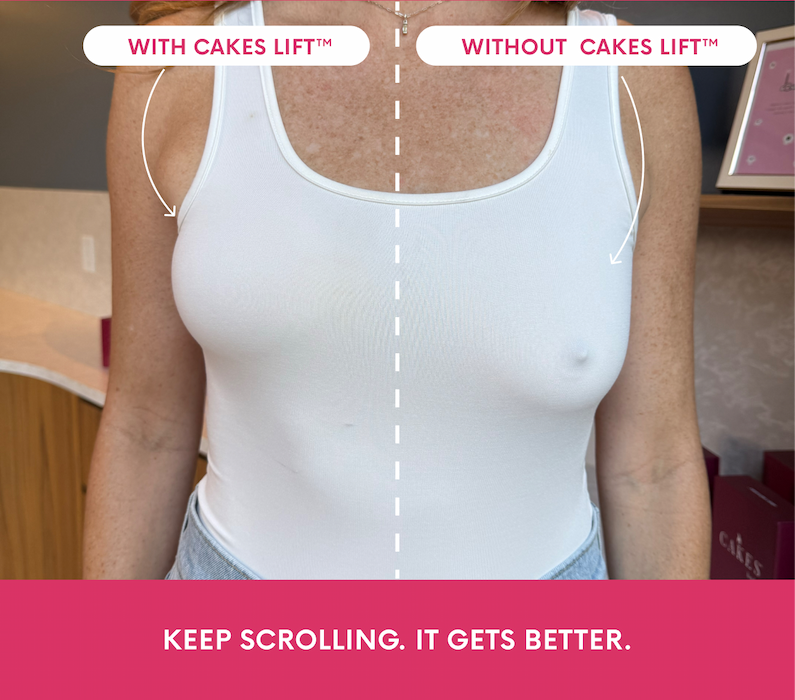 Image of woman with product and without