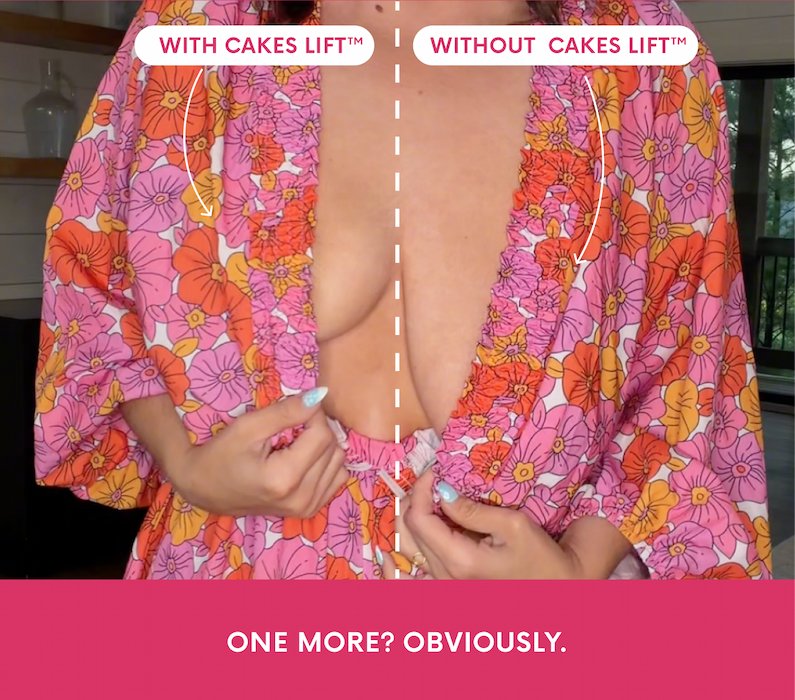 Image of woman with product and without