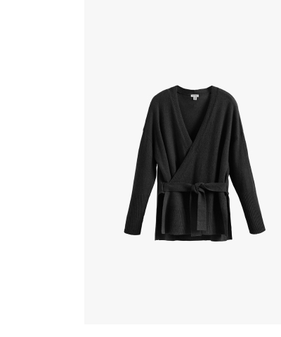 Single Origin Cashmere Wrap Sweater Black