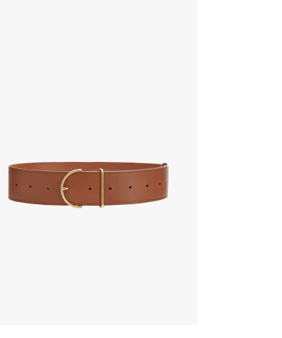 Wide Leather Belt Chestnut