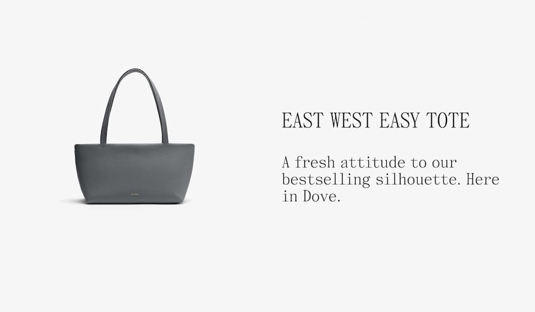 EAST WEST EASY TOTE A fresh attitude to our bestselling silhouette. Here in Dove.