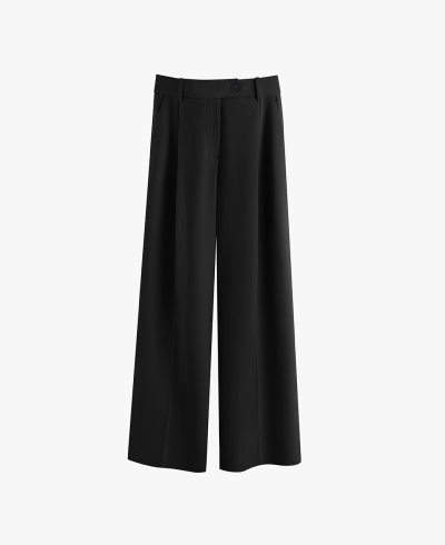 Wool Wide Leg Pant Black