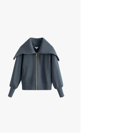 Fleece Oversized Collar Sweatshirt Storm