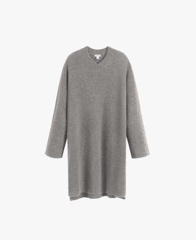 Alpaca Wool Sweater Dress Light Heather Grey