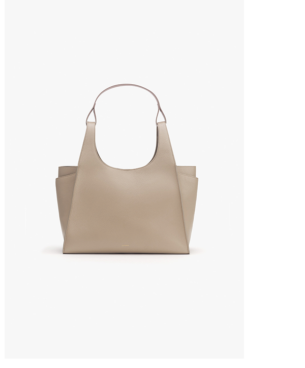 Double Loop Satchel Stone