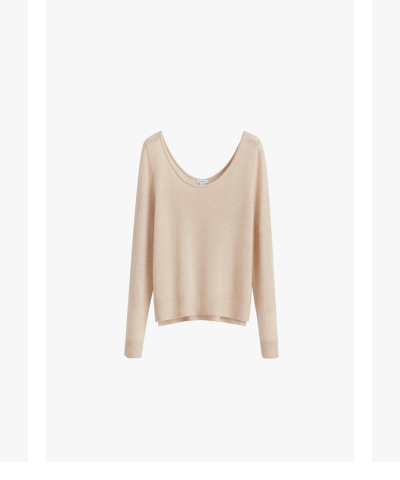 Single Origin Cashmere Scoop Neck Sweater Ecru