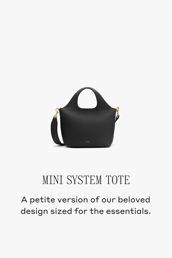Mini System Tote Black A petite version of our beloved design sized for the essentials.