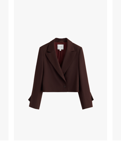 Wool Cropped Blazer Fondant