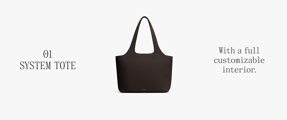O1 SYSTEM TOTE With a full customizable interior.