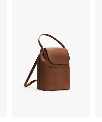 Leather Backpack 16-Inch Dark Chestnut