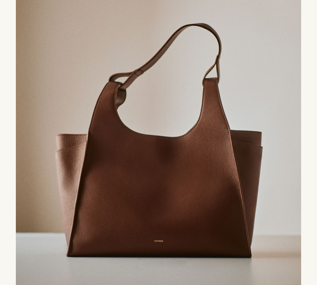 Double Loop Satchel Dark Chestnut