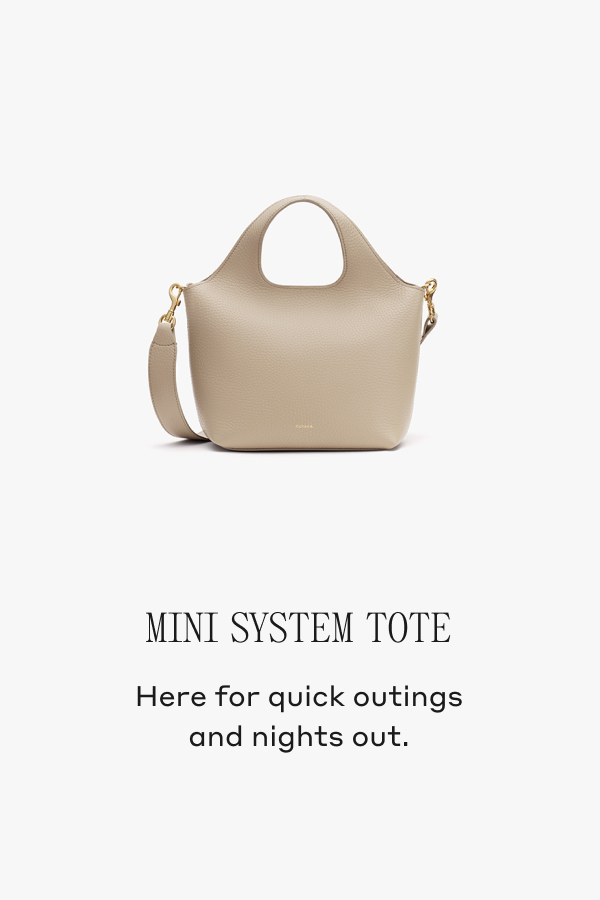 Mini System Tote Here for quick outings and nights out.