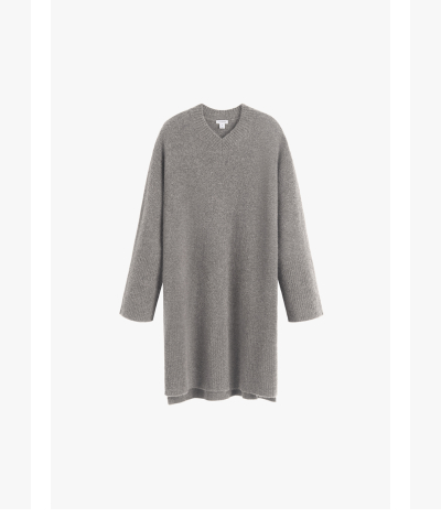 Alpaca Wool Sweater Dress Light Heather Grey