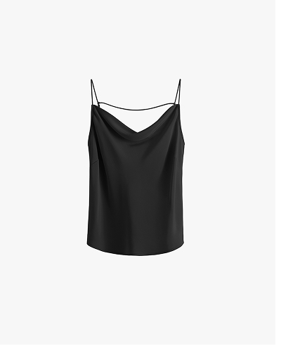 Silk Cowl Cami Black