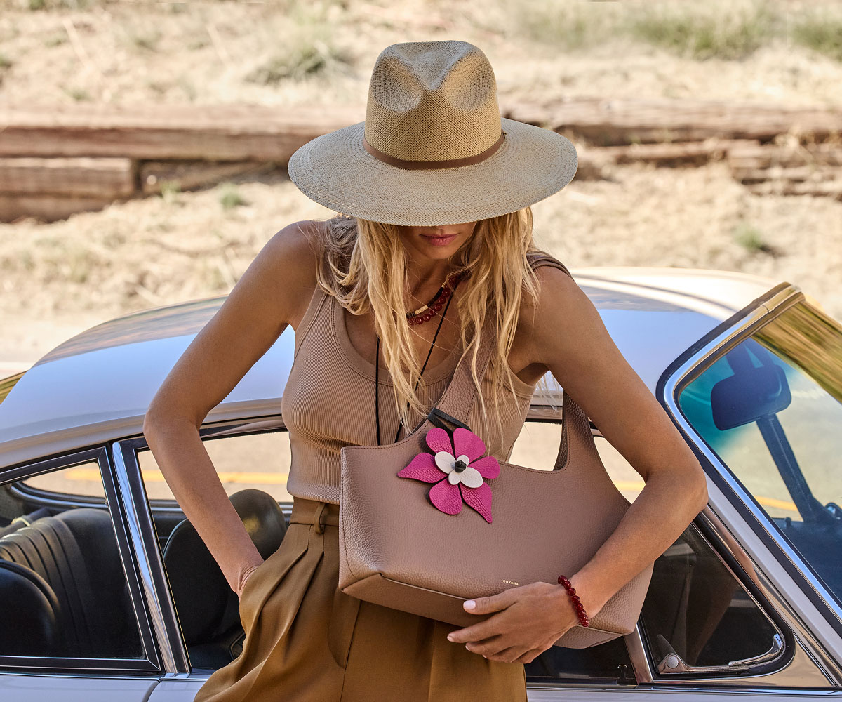 East West System Tote, Orchid Charm, Packable Wide Brim Ecuador Hat.