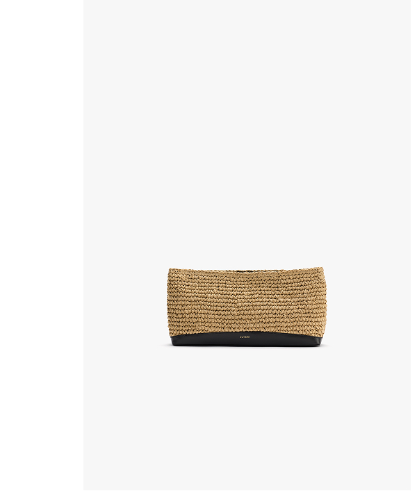 Raffia Clutch Dark Natural