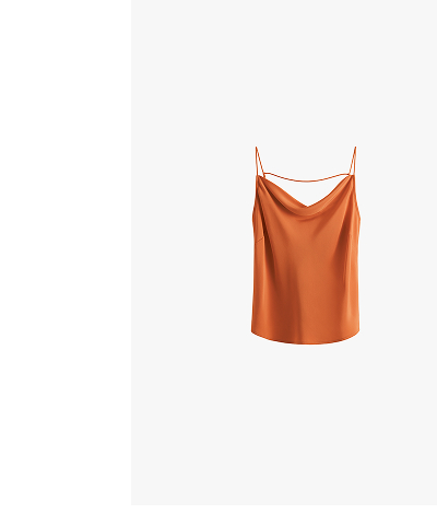 Silk Cowl Cami Burnt Orange