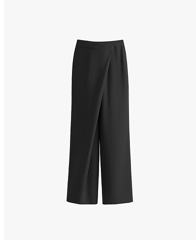 Silk Overlay Pant Black