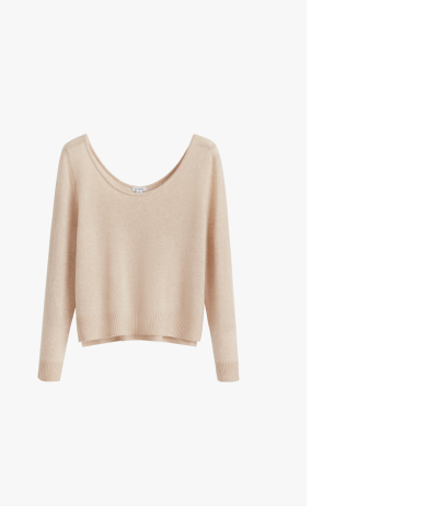 Single-Origin Cashmere Scoop New Sweater Beige