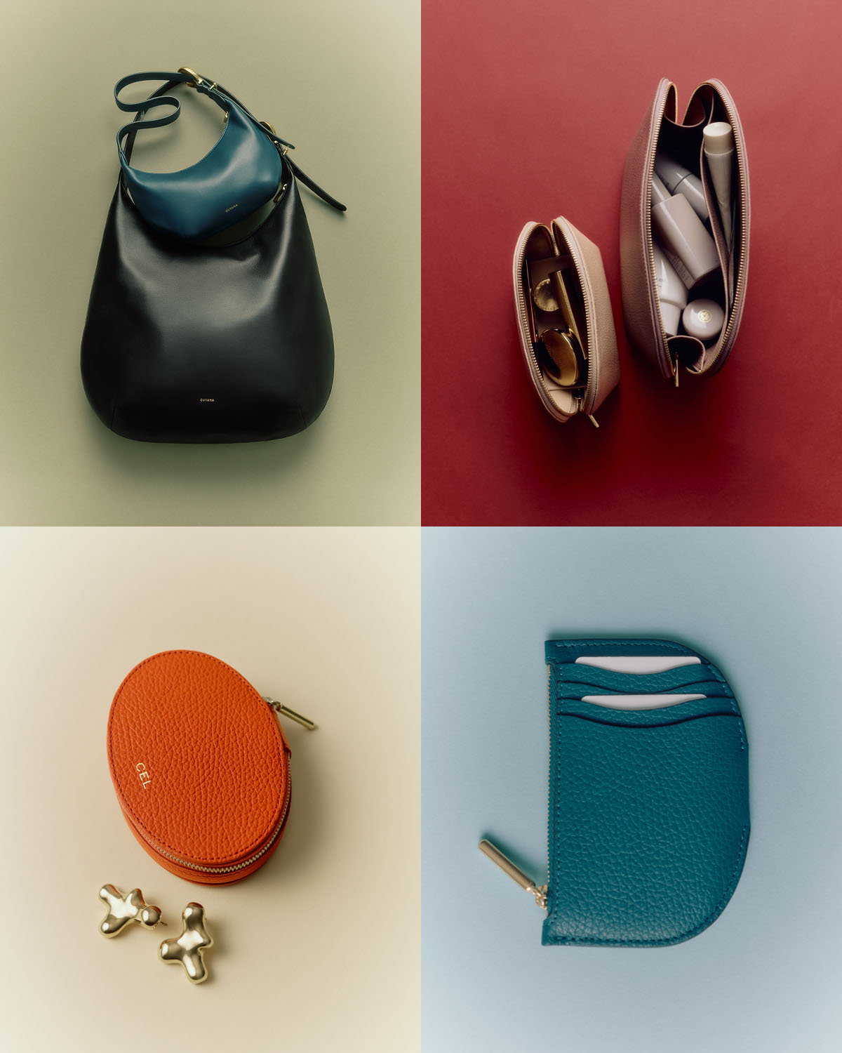 Celestia Bags, Travel Case Set, Travel Jewelry Case, Nube Earrings, Cardholder