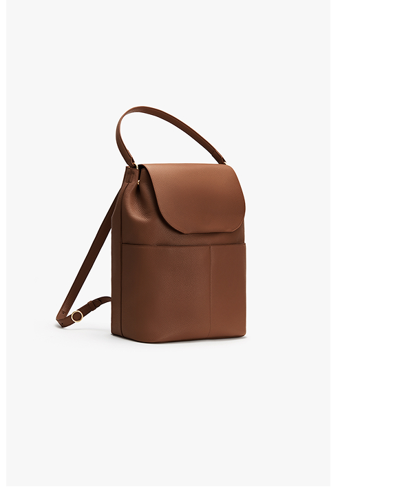 Leather Backpack 16-Inch Dark Chestnut