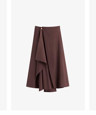 Linen Wrap Skirt Coffee