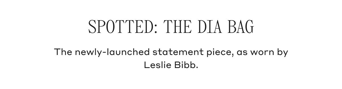 SPOTTED: THE DIA BAG The newly-launched statement piece, as worn by Leslie Bibb.