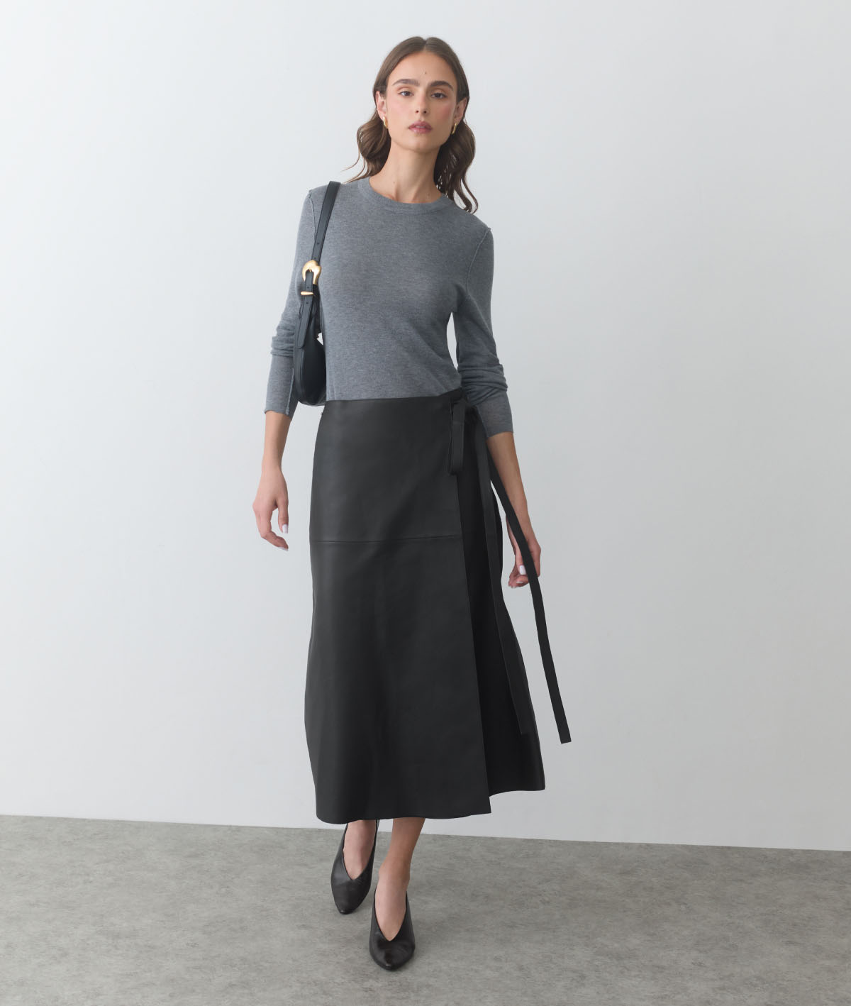 Leather Wrap Skirt