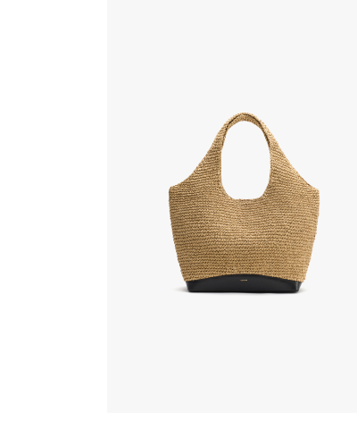 Large Raffia Tote Dark Natural